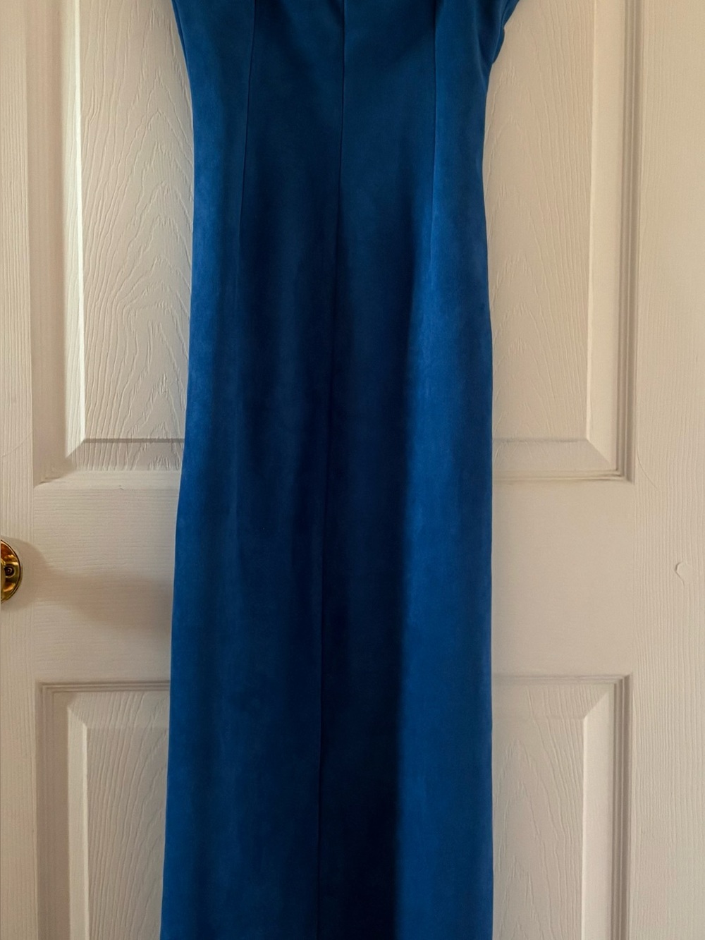 Zara Removable Strap Cobalt Blue Faux Suede Maxi Dress Size Medium NWT - Picture 6 of 14